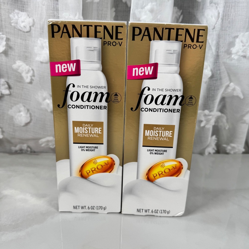 Lot of 2 Pantene Pro-V In the Shower Foam Conditioner Daily‎ Moisture Renewal